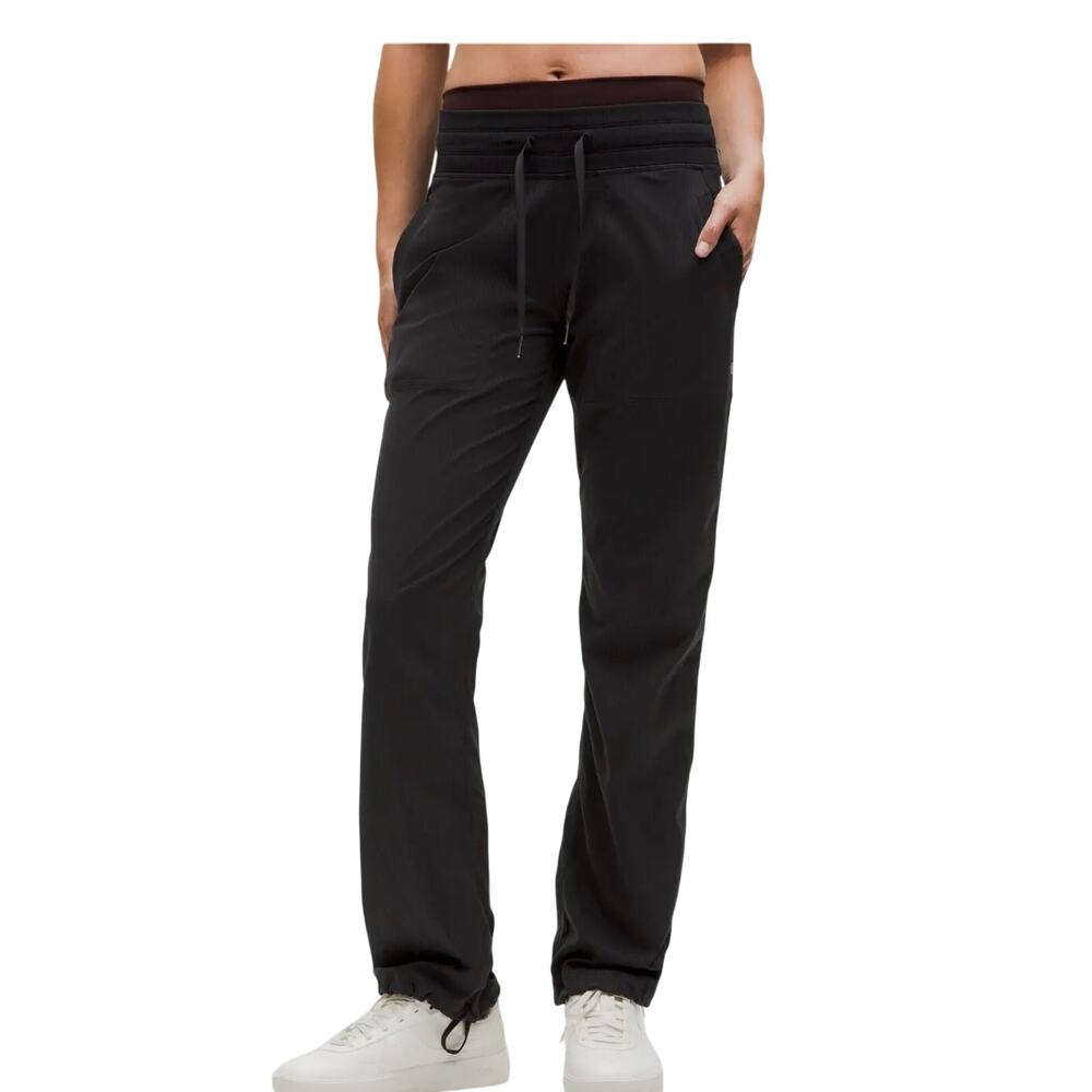 Lululemon Dance Studio women’s 8 Mid-Rise Straight Leg Black Casual Pants EUC